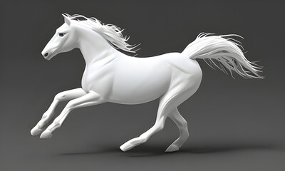 Naklejka na ściany i meble Isolated horse on a gray background.