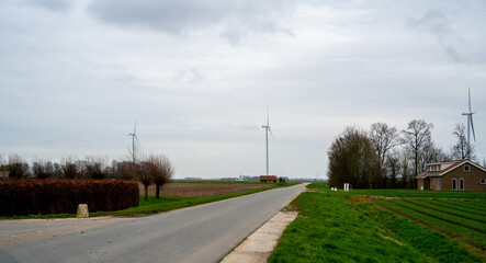 Fototapeta na wymiar Rural landscape near Dronten, Netherlands 