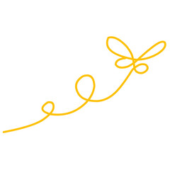 Gold Aesthetic Butterfly Continuous Line