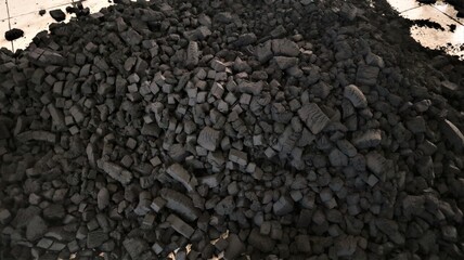 briquettes production process in coconut charcoal factory as renewable energy