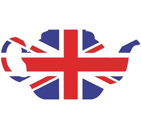 Union Jack teapot isolated illustration