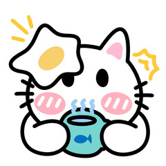 cartoon cat egg cute