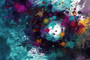 Obraz na płótnie Canvas Abstract AI Network Background Circle Iris Multicolor. Created by Generative AI