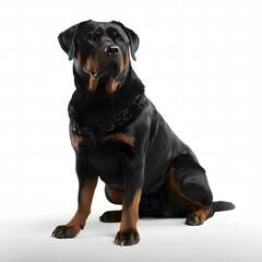 Obraz premium Rottweiler breed dog isolated on white background
