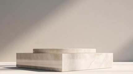 White marble podium for product presentation, Generative AI