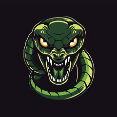 Illustrative Snake Mascot Logo Design