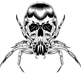 Spider Tattoo Human Skull