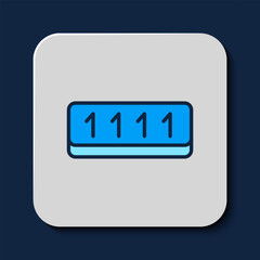 Filled outline Password protection and safety access icon isolated on blue background. Security, safety, protection, privacy concept. Vector