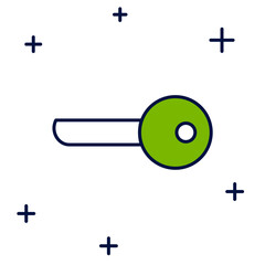 Filled outline Key icon isolated on white background. Vector