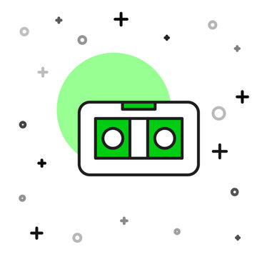 recommend clip art: Filled outline VHS video cassette tape icon isolated on white background. Vector