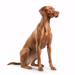 Vizsla breed dog isolated on white background