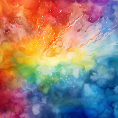 Fototapeta na wymiar Rainbow Abstract Water Color Background :Multicolor 