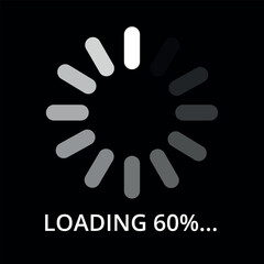 Vector illustration of internet page loading progress, 60% loading.