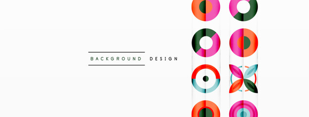 Vibrant and eye-catching vector background featuring a grid of colorful circles arranged in a patterned composition, perfect for modern and trendy designs