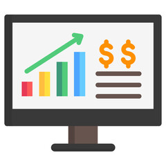 statistic report, business and finance icons.