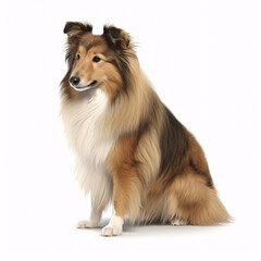 Shetland Sheepdog breed dog isolated on white background