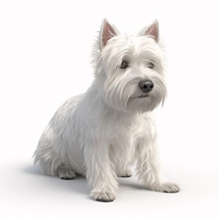 West Highland White Terrier  breed dog isolated on white background