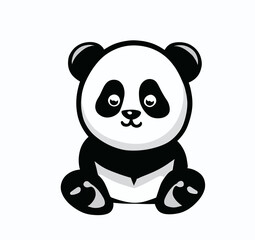 Cute little happy panda logo