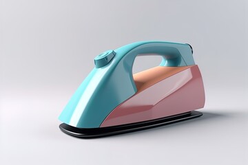 Colorful household iron 3d render on isolated background