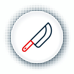 Line Knife icon isolated on white background. Cutlery symbol. Happy Halloween party. Colorful outline concept. Vector