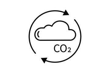 Carbon dioxide icon illustration. icon related to global warming, CO2. Line icon style. Simple vector design editable