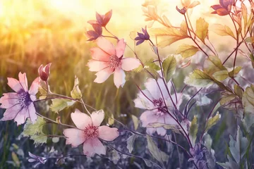 Foto auf Alu-Dibond flower background, watercolor - Ai © Master-L