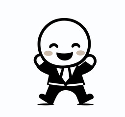 Cute little business man vector art