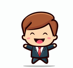 Cute little business man vector art