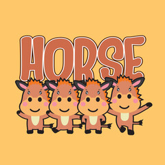 horse vector illustration for baby t-shirt design