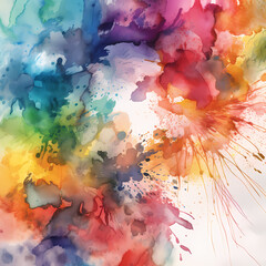 Abstract Water Color Background :Multicolor Rainbow 