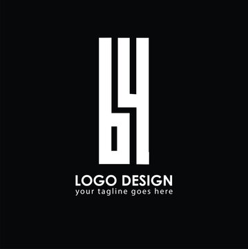 BY B4 Logo Design, Creative Minimal Letter B4 BY Monogram