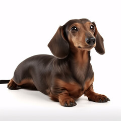 Dachshund breed dog isolated on white background