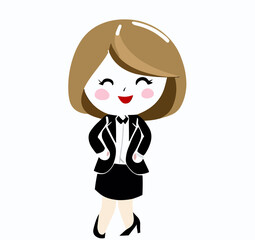 Cute little business woman vector art