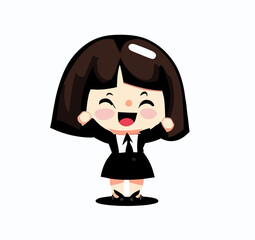 Cute little business woman vector art