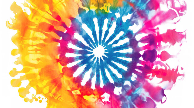 a simple iris inspired tie dye artwork with a white background, generative ai technology