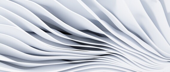 3D Rendering of abstract curve geometry background. White tone color. 