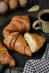 croissant and a cup