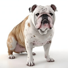 English Bulldog breed dog isolated on white background