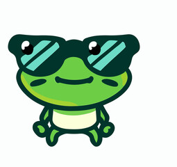 Cool frog with sunglasses logo vector art