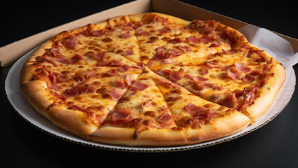 A pizza with pepperoni on it, AI Generative