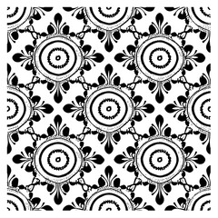 Flower clipart vector design black and white