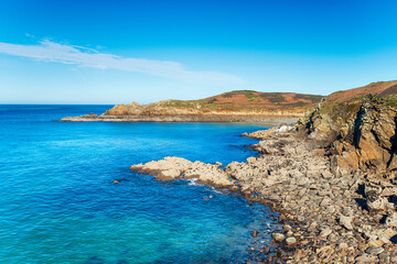 The rugged coastline at Kermorvan