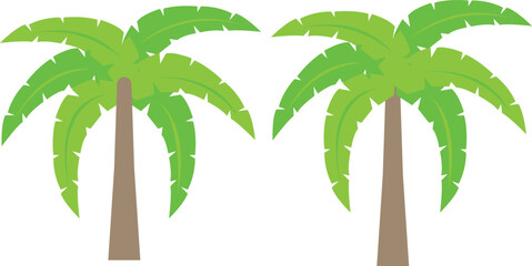 Vector set of simple palm trees. on white background