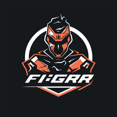 MMA Fighting Illustration Logo Design