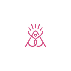 Life yoga letter a logo 