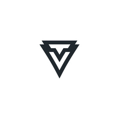 TV Letter Logo Stylized V Letter Logo T Letter Logo