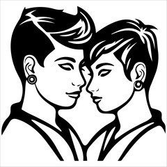 LGBTQ couple in vector design.
