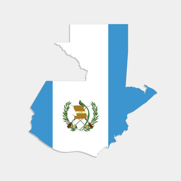 guatemala map with flag on gray background