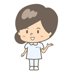 笑顔の看護師の女性全身