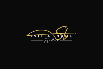 Initial SL signature logo template vector. Hand drawn Calligraphy lettering Vector illustration.